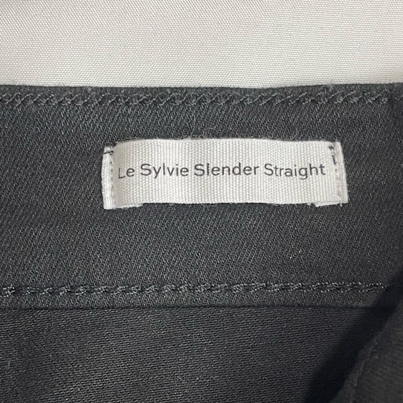 Frame High Rise Straight Coated  Stretchy Jeans in Noir Womens Size 29 - Picture 10 of 14